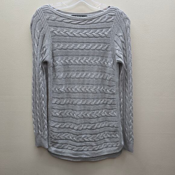 Lauren Ralph Lauren Sweaters - Ralph Lauren Women's Long Line Pullover Cable Knit Sweater Warm Gray Size XS
